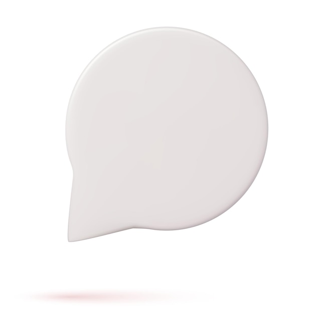 Pino de bolha de fala branca em branco isolado no fundo branco renderização em 3D Conceito de comunicação de rede social ilustração vetorial