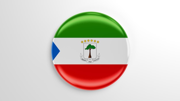 Pino redondo ilustração 3D da bandeira da Guiné Equatorial