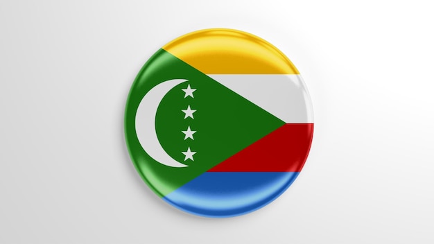 Pinos redondos ilustração 3D da bandeira de Comores