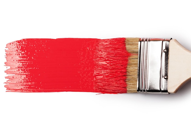 Foto pinsel mit roter farbe