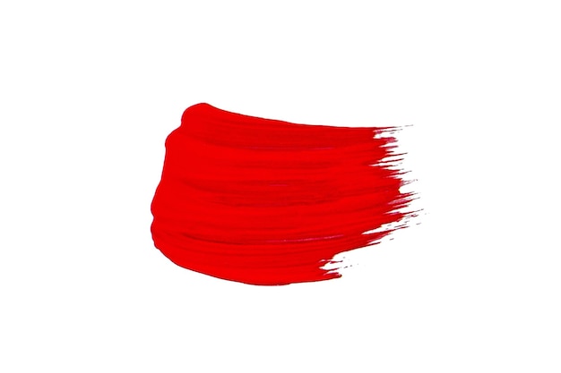 Pinselstrich in Rot auf weißem Grund