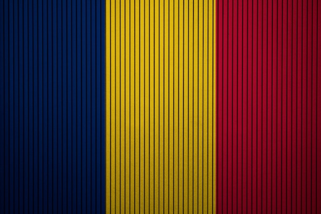 Pintado bandera nacional de Chad en un muro de hormigón