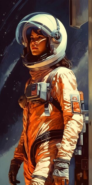 Pintando una mujer astronauta