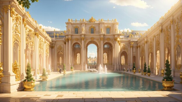 Pintando el opulento esplendor del Palacio de Versalles en una tarde de verano
