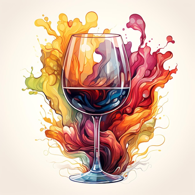 Foto pintando los sabores un colorido viaje a la acuarela ilustraciones de bebidas