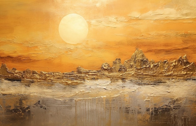 Pintar textura abstrata elemento ouro borboleta cavalo paisagem