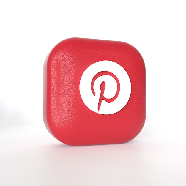 Pinterest Anwendungslogo mit 3D-Rendering