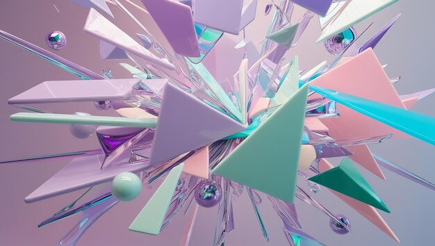 Pinterest Glass Geometria Shapes Composição Abstrata Arte Renderização 3D