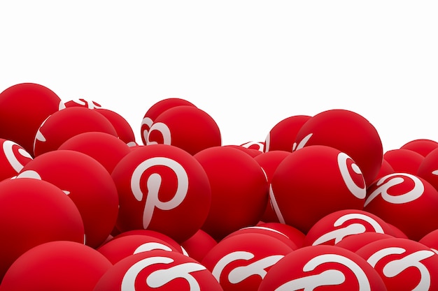 Pinterest Logo Emoji 3d rendern auf transparentem Hintergrund, Social-Media-Ballonsymbol mit Interesse