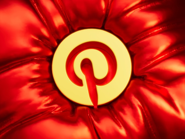 Pinterest Redes sociales Tela de tela abstracta Pliegues de satén de seda Ilustración 3D Render