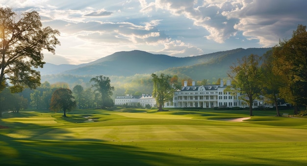 La pintoresca arquitectura de Greenbrier de un histórico club de campo y hotel en Virginia Occidental