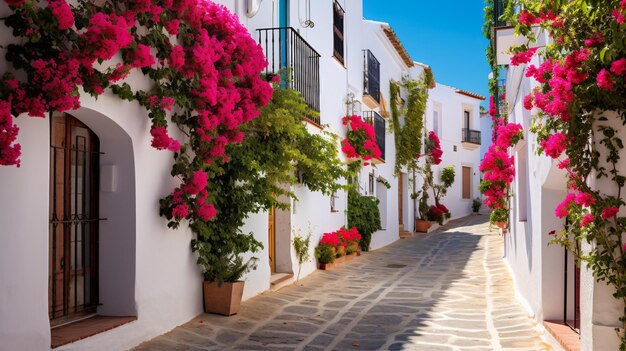 Pintoresca calle estrecha en el casco antiguo de la ciudad española