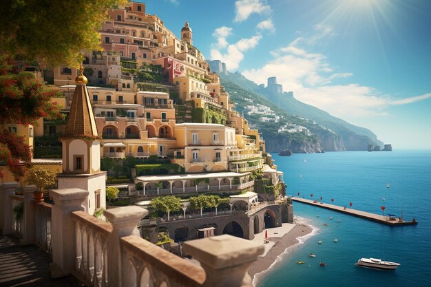 Foto la pintoresca ciudad de positano