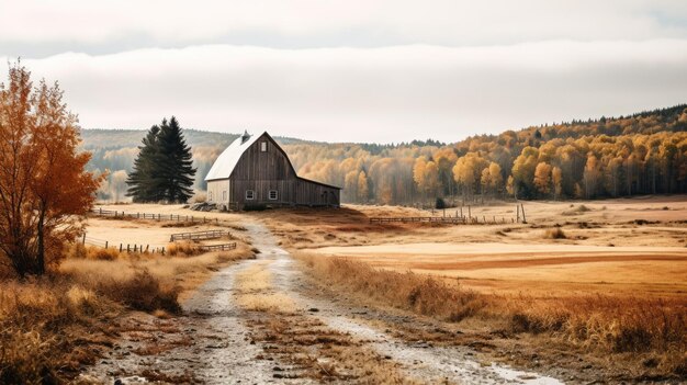 Una pintoresca fotografía de paisaje de un campo tranquilo.