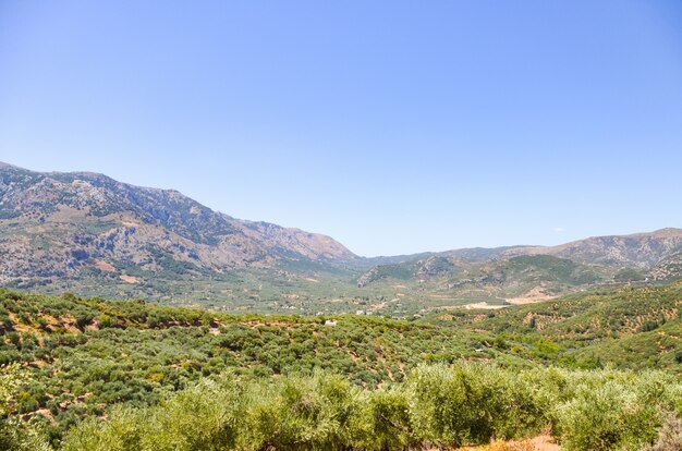 Pintoresca meseta en Grecia en la isla de Creta