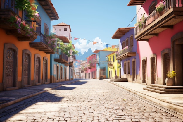 pintorescas calles de adoquines y edificios coloridos 00555 02