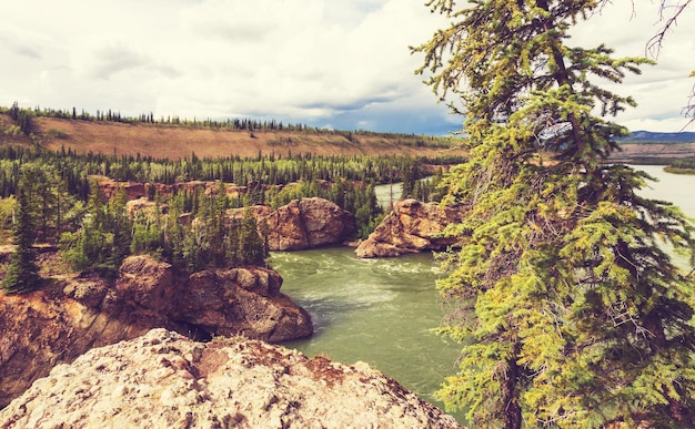 Pintorescas montañas canadienses en verano