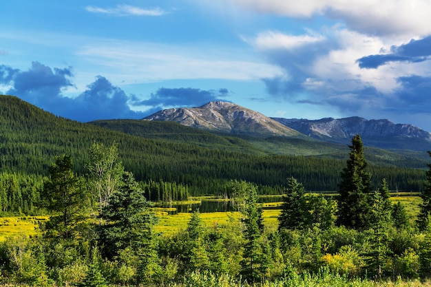 Pintorescas montañas canadienses en verano