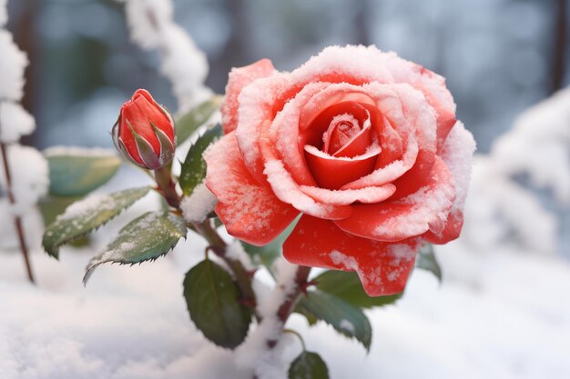 Foto pintoresco jardín de rosas de nieve generar ai