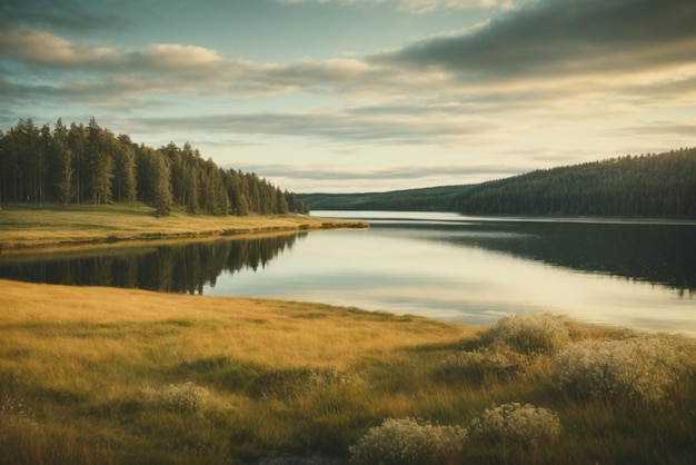 el pintoresco paisaje del lago