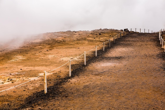 Pintoresco paisaje con naturaleza verde en Islandia durante el verano.