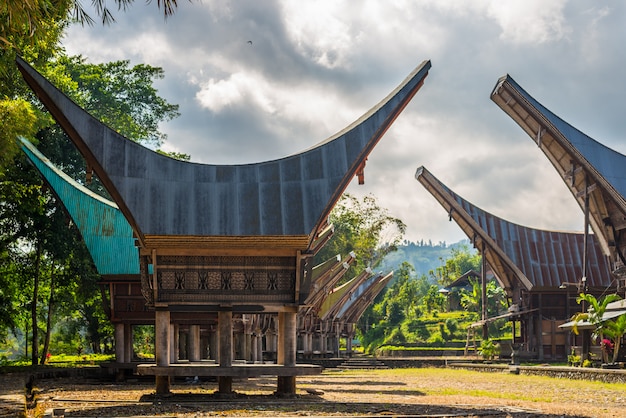 Pintoresco pueblo tradicional en Tana Toraja