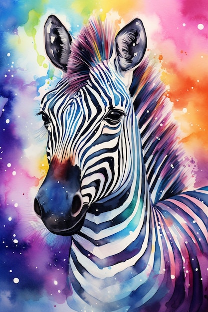 Pintura a aquarela de zebra ilustração de Majestic