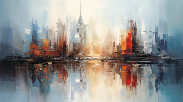 Foto pintura a óleo abstracto fundo da cidade