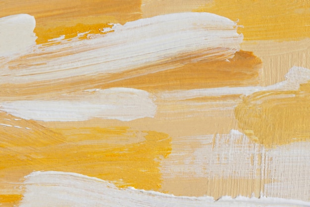 Pintura a óleo acrílico amarelo e branco fundo abstrato