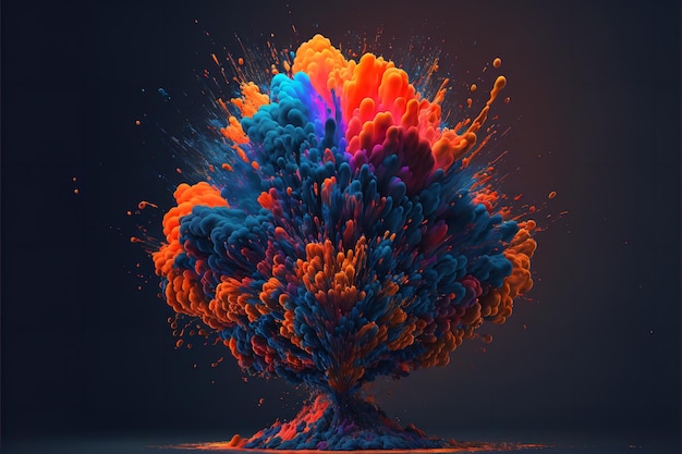 Pintura a óleo com elementos abstratos Generative AI