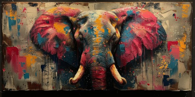 Pintura a óleo de artista elefante coleção de pintura de animais para decoração e interior