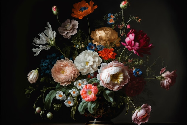 Pintura a óleo de flores