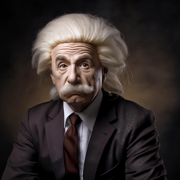 pintura a óleo de retrato de Albert Einstein