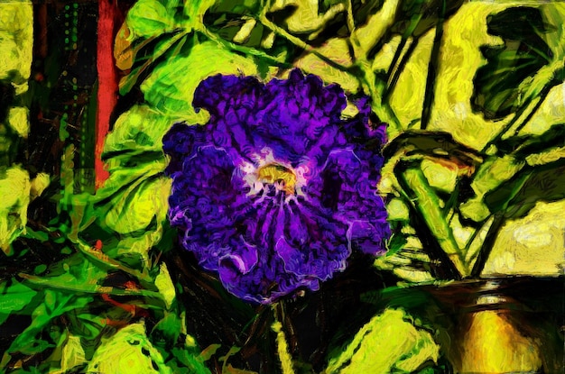 Pintura a óleo flor desabrochando Arte digital moderna impressionismo técnica imitação do estilo de Vincent van Gogh