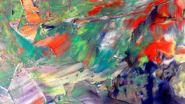 Pintura a óleo sobre tela com fundo abstrato colorido