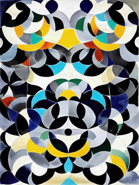 Pintura de abstracción composición moderna de mediados de siglo 50x70cm plantilla de diseño imprimible centrico