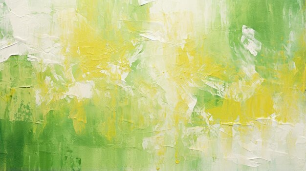 Pintura abstracta al óleo en lienzo Manchas de pintura Trazos de pintura gama verde creada con tecnología de IA generativa