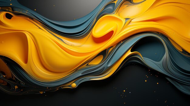 Foto pintura abstracta amarilla y azul