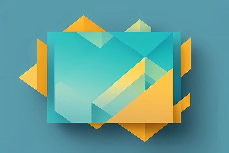 Foto una pintura abstracta azul y amarilla de un cuadrado con un fondo amarillo y azul