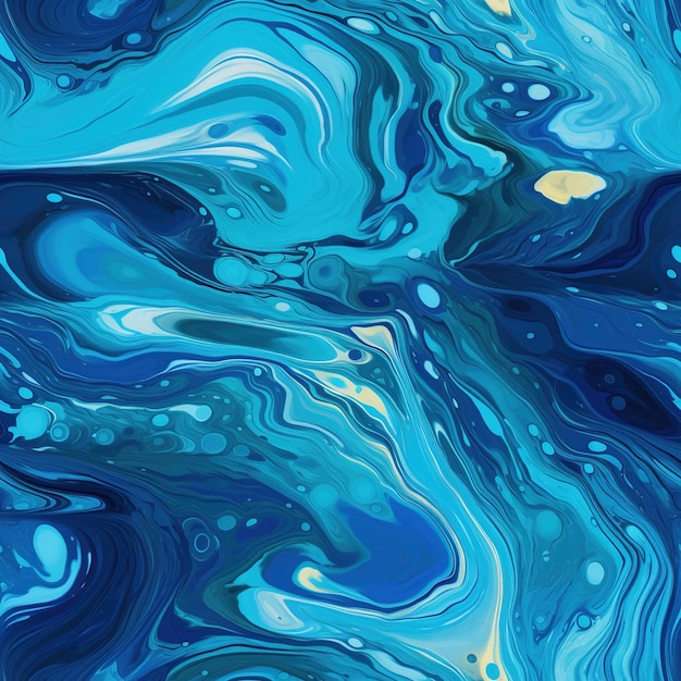 una pintura abstracta azul y verde de algunas burbujas.
