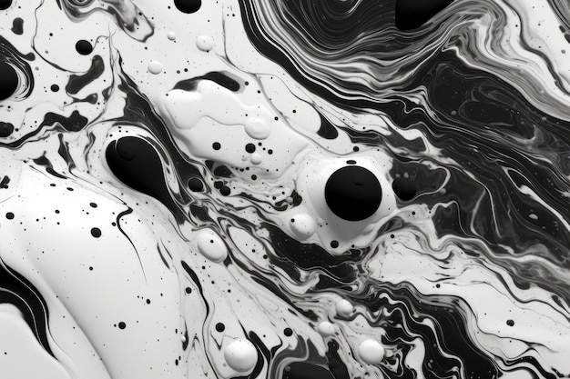 Una pintura abstracta en blanco y negro con un fondo blanco y negro.