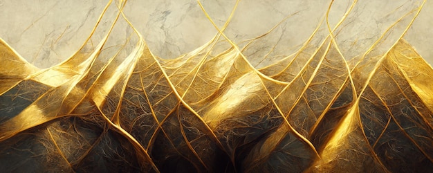 Pintura abstracta color textura moderno patrón futurista pérdida de la pintura oro de lujo