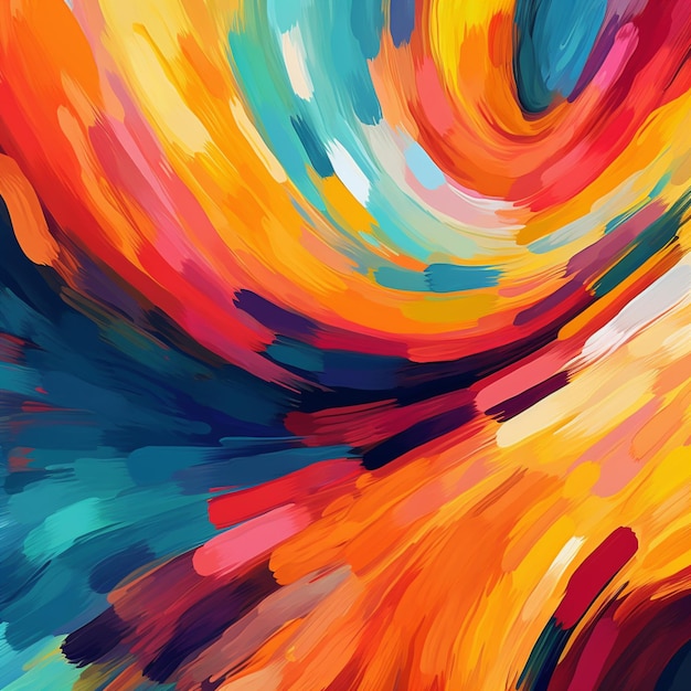 Pintura abstracta de colores brillantes de un remolino de pintura generativa ai