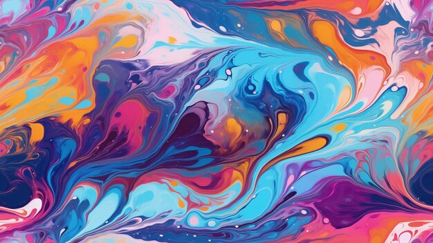 Pintura abstracta con colores vibrantes Concepto de fantasía Pintura de ilustración generada por la IA