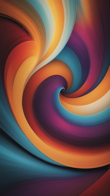 una pintura abstracta colorida de un arco iris