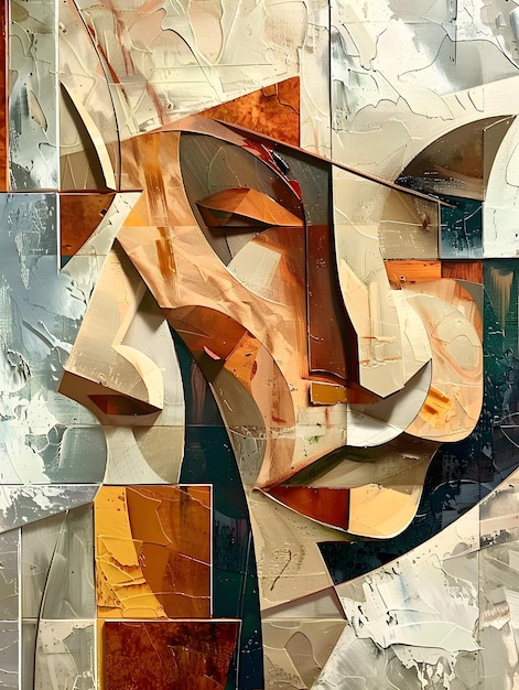 Una pintura abstracta colorida de la cara de un hombre
