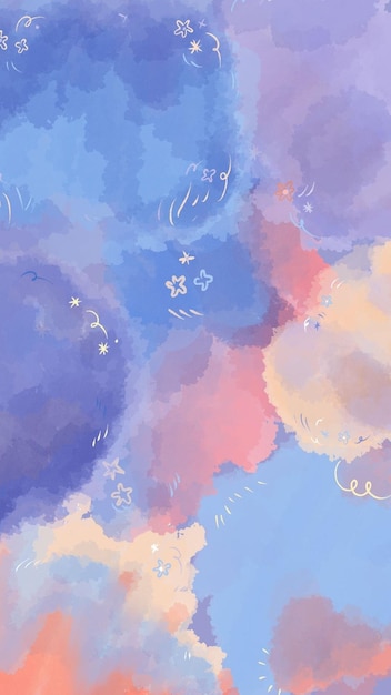 una pintura abstracta colorida del cielo con el número 3 en él
