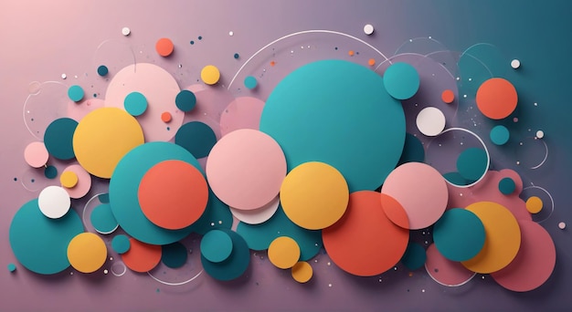 una pintura abstracta colorida de círculos y círculos