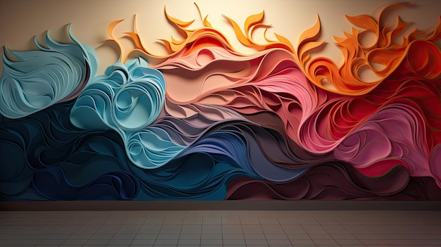 una pintura abstracta colorida de un fondo abstracto colorido.