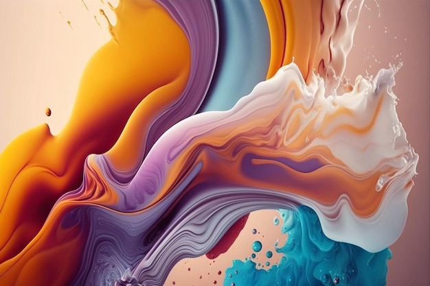 Una pintura abstracta colorida con un fondo colorido